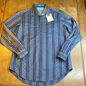 Robert Graham Blue Button Down Shirt Size Small